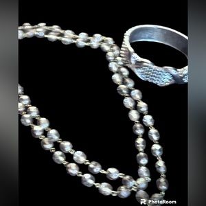 Beautiful necklace 14k GP beads necklace & vintage bracelet